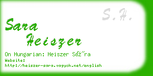 sara heiszer business card